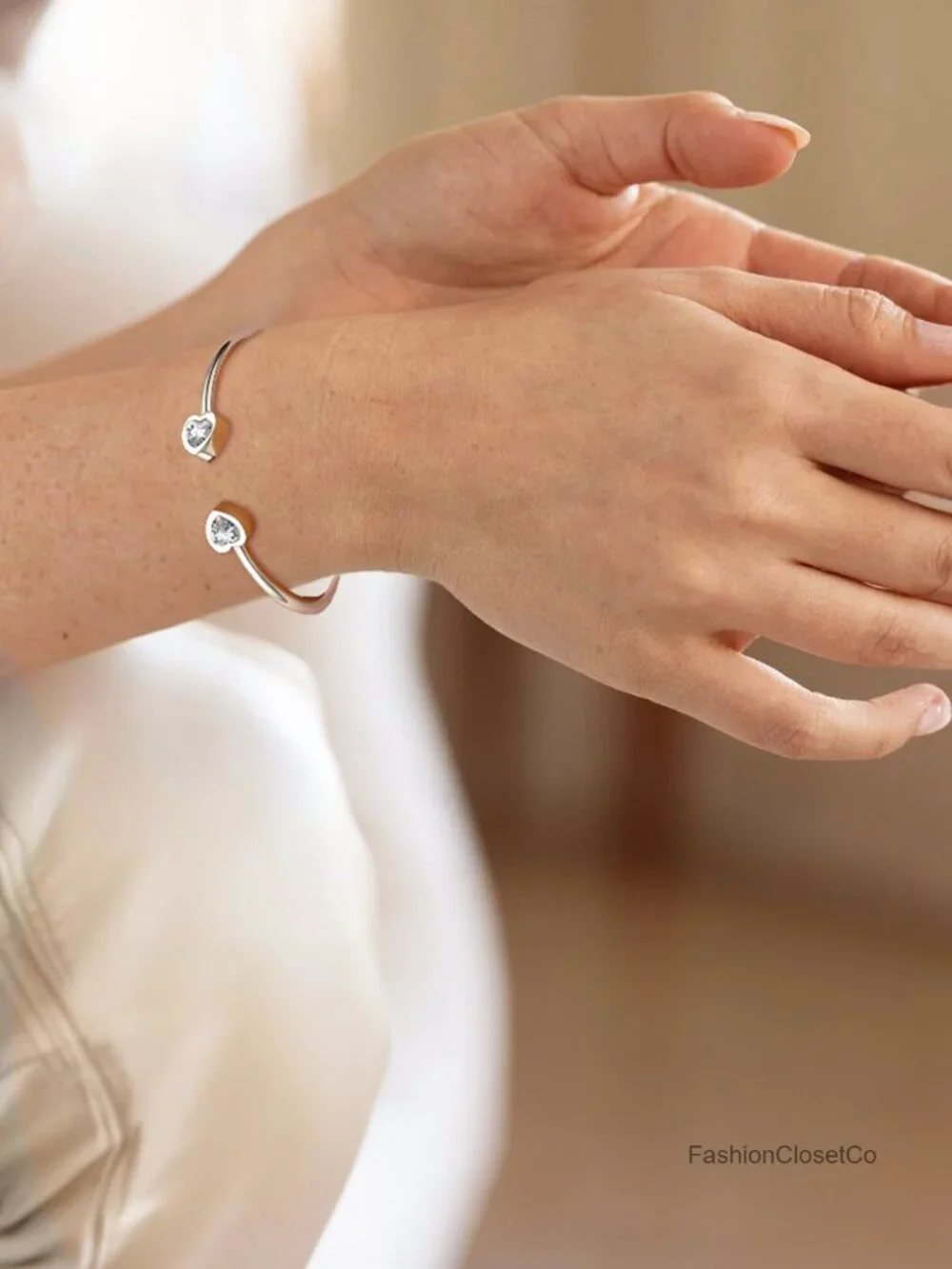 Adjustable Birthstone Cuff Bracelet Stainless Steel Crystal Bangle Gift Box